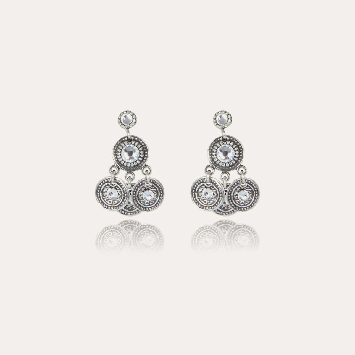 Shop Gas Bijoux Arlequin earrings silver Crystal