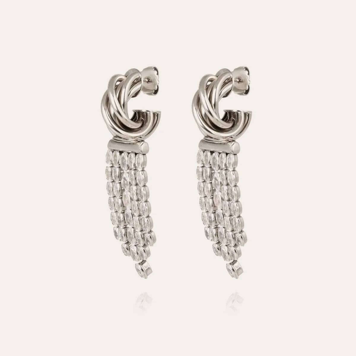 Discount Gas Bijoux Atik Riviera earrings mini silver - Zirconia Crystal