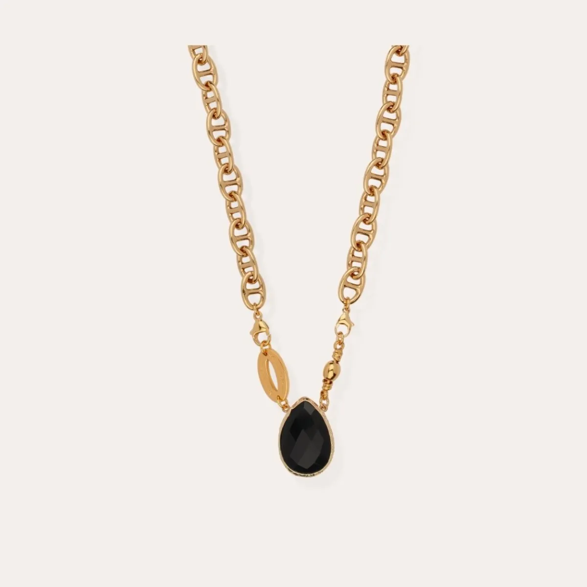 Online Gas Bijoux Billy necklace gold - Black Onyx Onyxcoloredstone