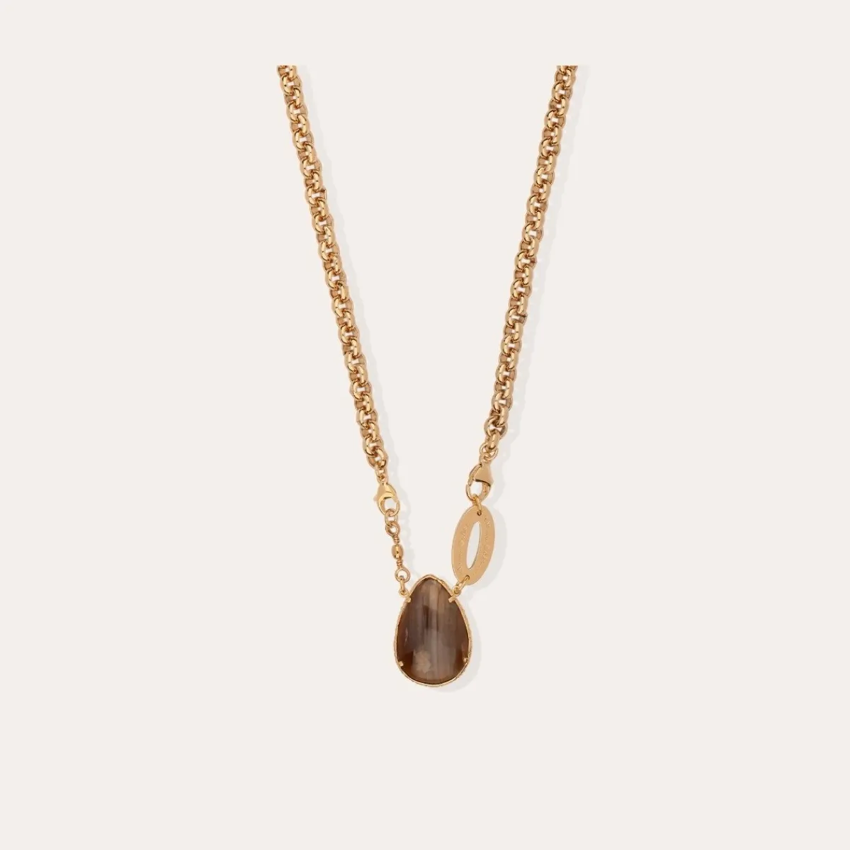 Best Sale Gas Bijoux Billy necklace gold - Silicified Wood