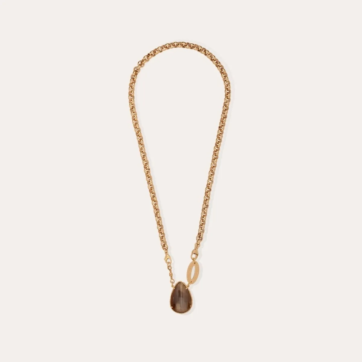 Best Sale Gas Bijoux Billy necklace gold - Silicified Wood