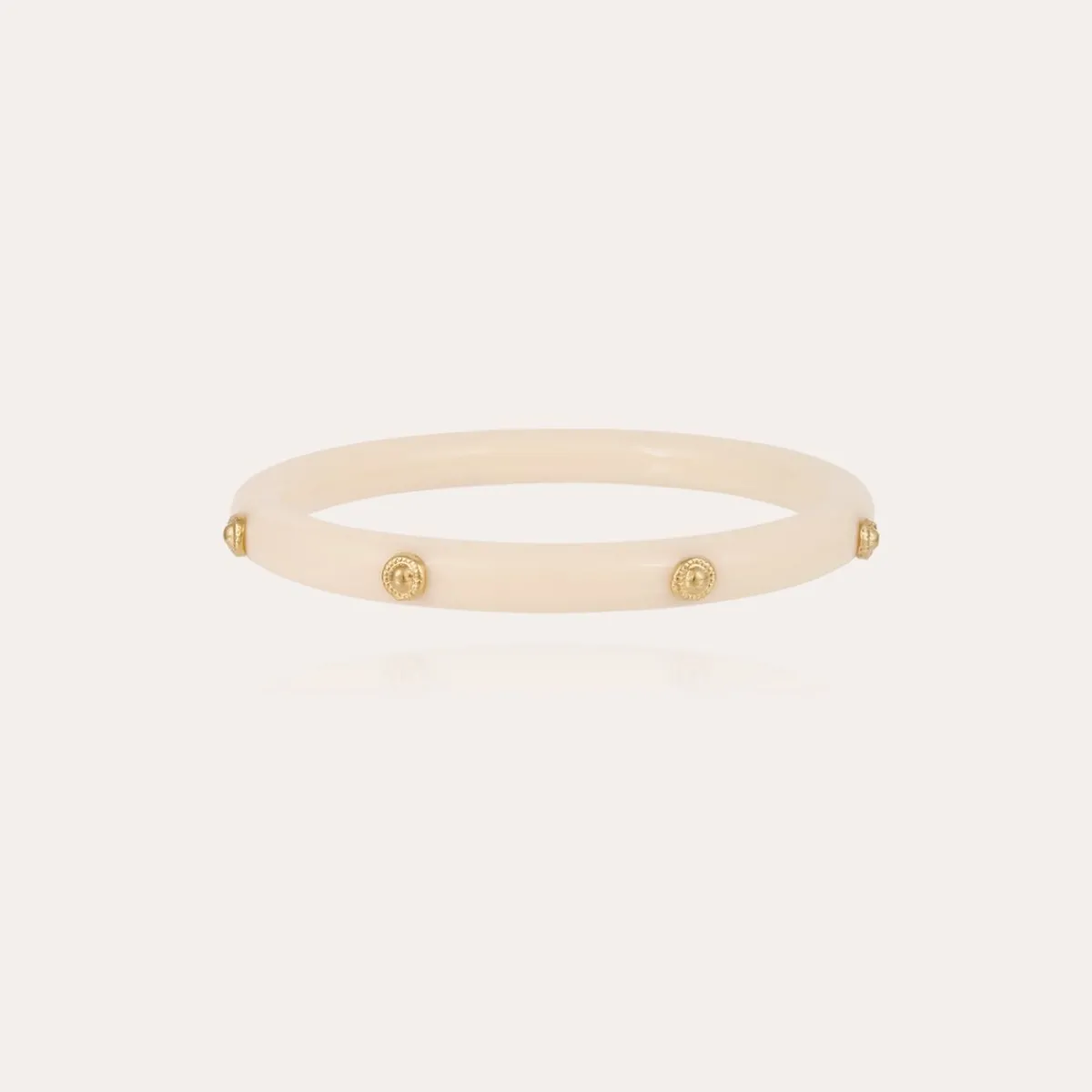 Shop Gas Bijoux Caftan Bis bracelet acetate gold - Ivory Offwhite