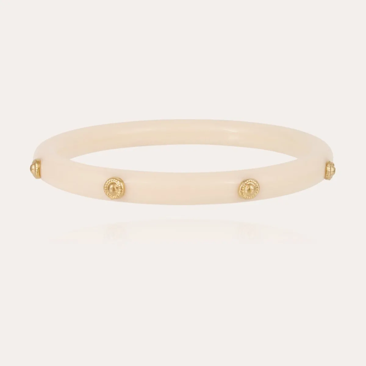 Shop Gas Bijoux Caftan Bis bracelet acetate gold - Ivory Offwhite