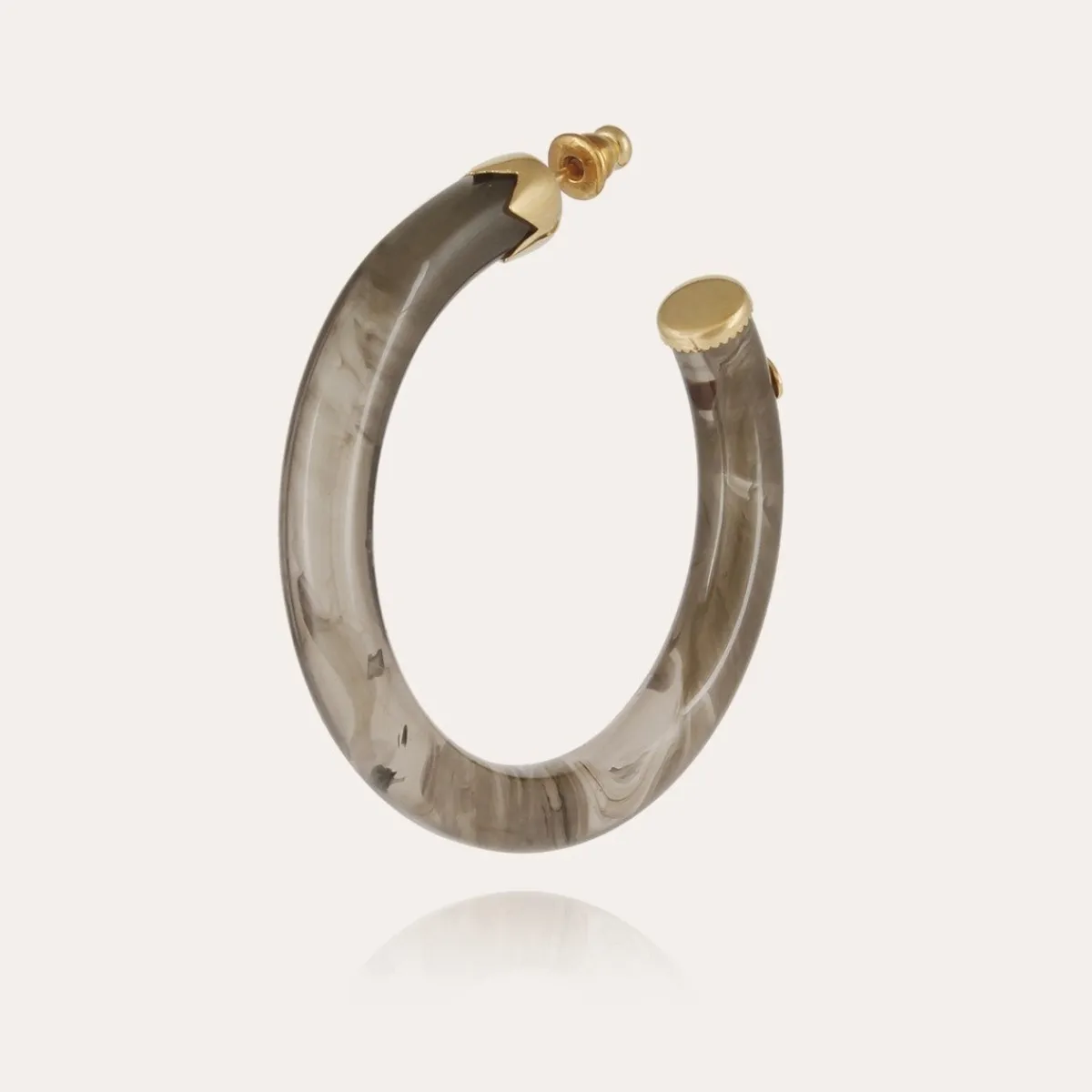 Sale Gas Bijoux Caftan hoop earrings acetate gold - Grey