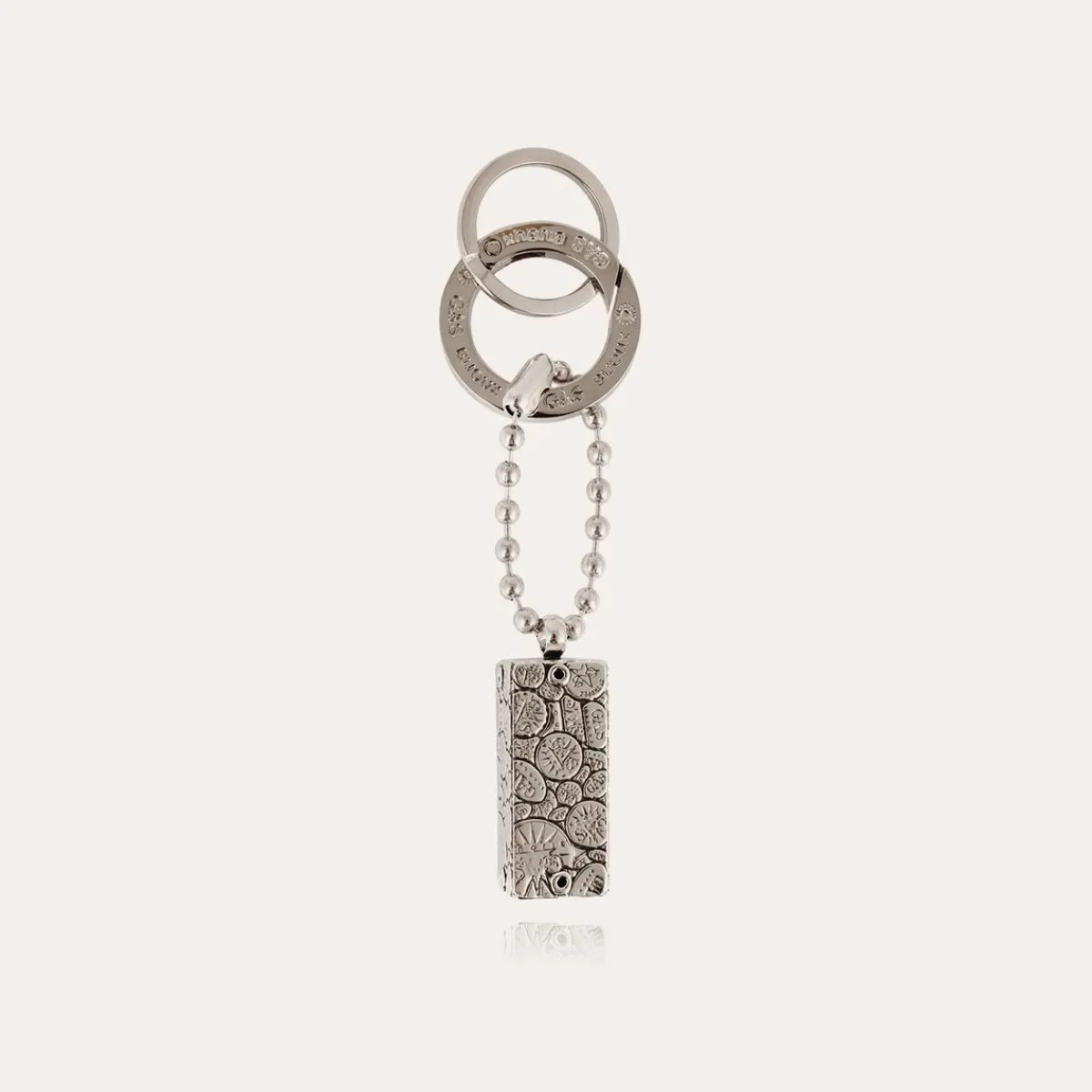 New Gas Bijoux Cage Bozart key ring silver NOCOLOR