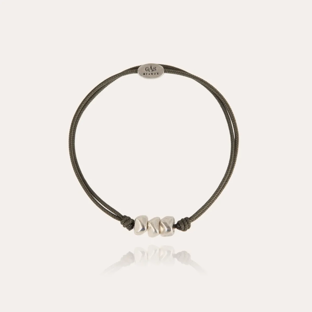 Hot Gas Bijoux Cailloux men bracelet silver Khaki