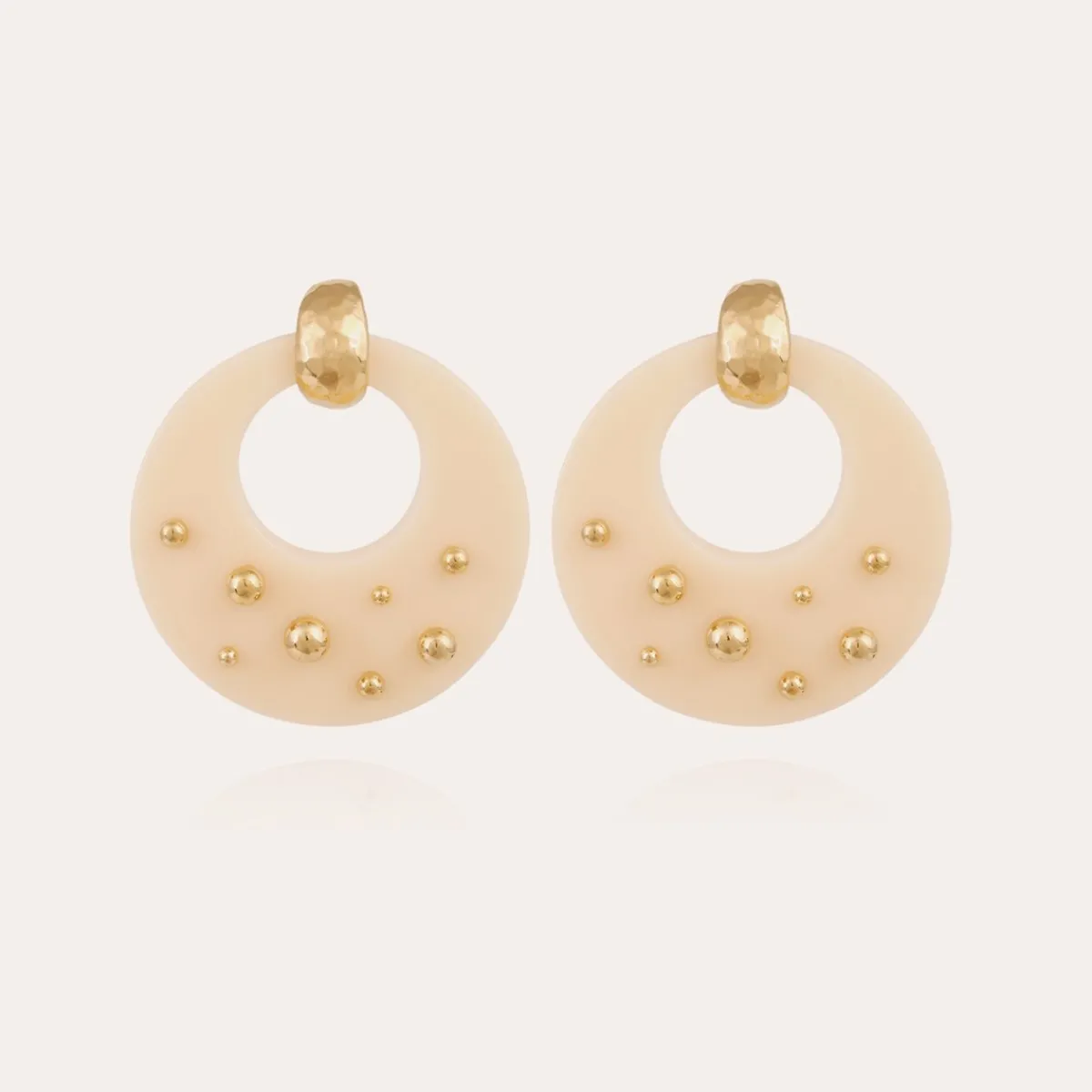 Cheap Gas Bijoux Cassiope earrings acetate gold - Ivory Offwhite