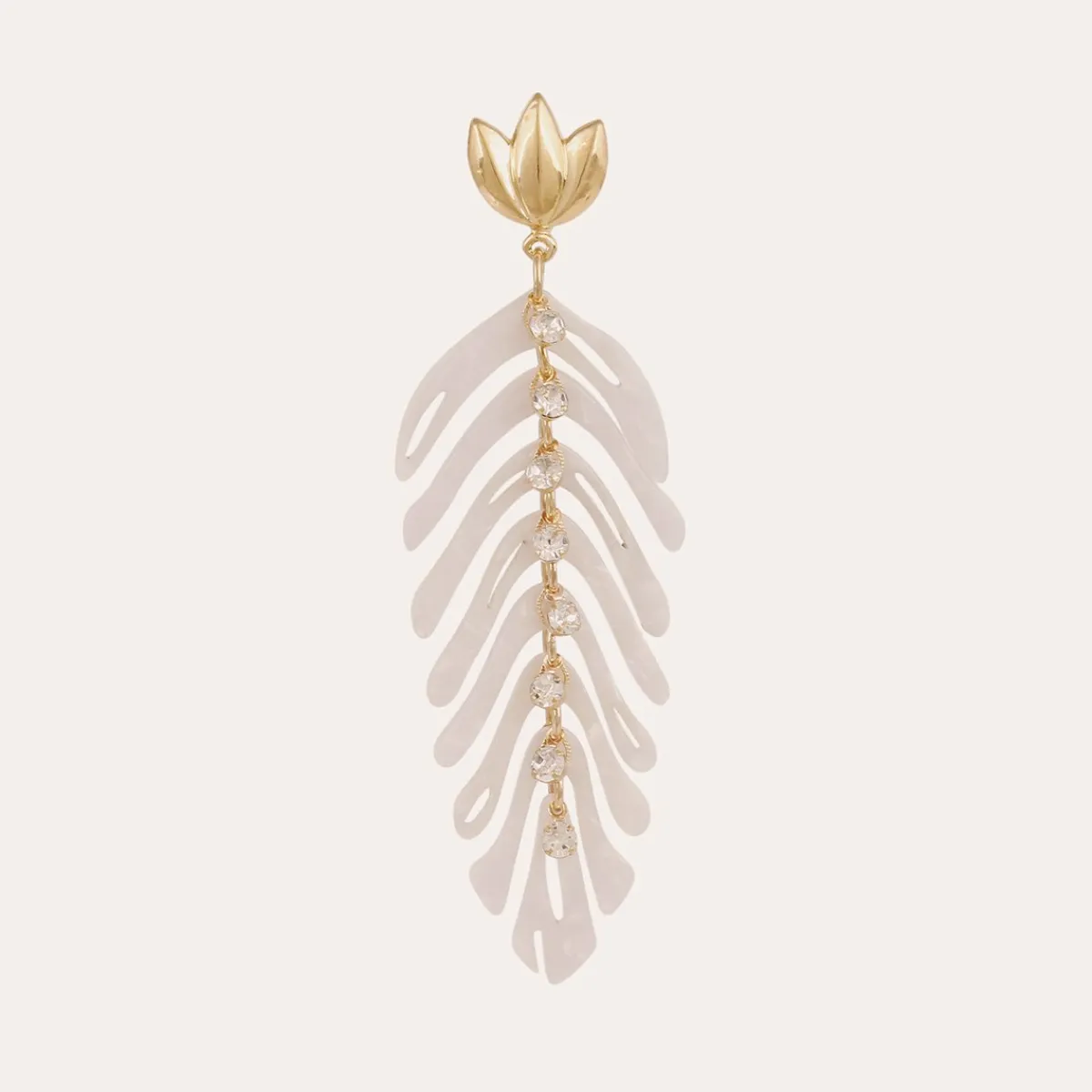 New Gas Bijoux Cavallo earrings acetate gold - Ivory Offwhite