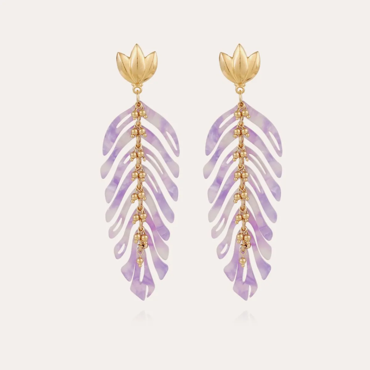 Hot Gas Bijoux Cavallo earrings acetate gold - Purple