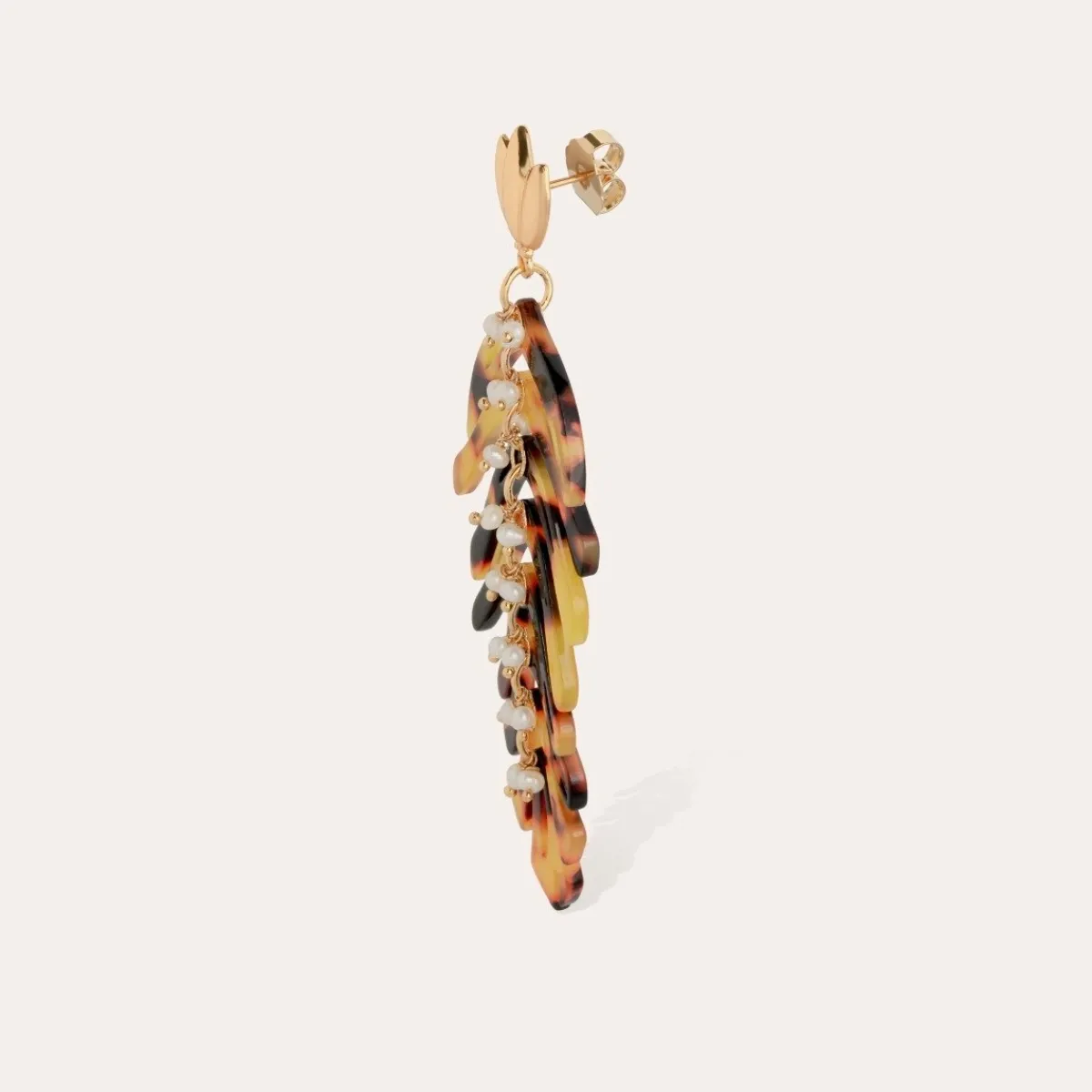 Store Gas Bijoux Cavallo earrings acetate gold - Tortoise Brown