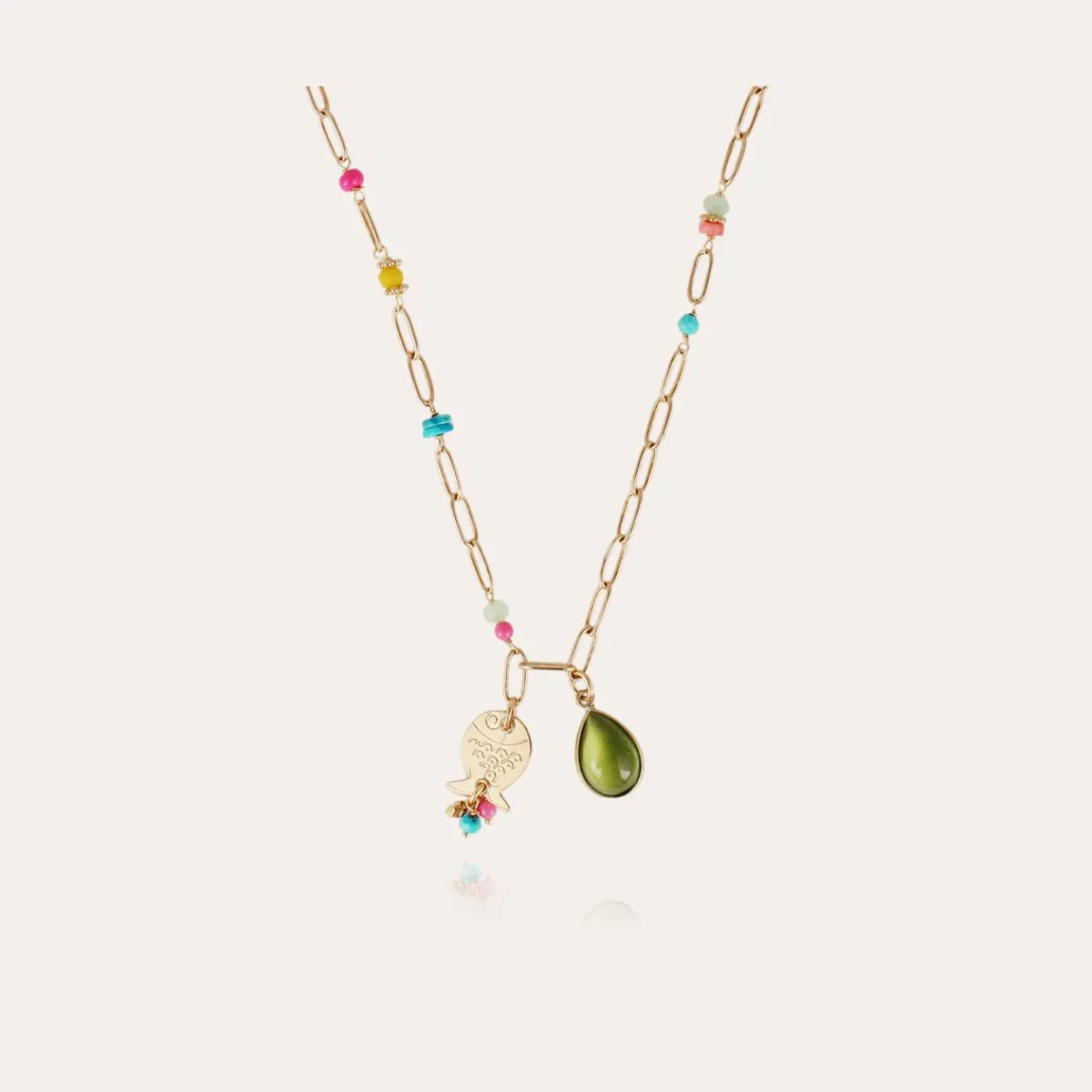 New Gas Bijoux Clarence kids necklace gold Green