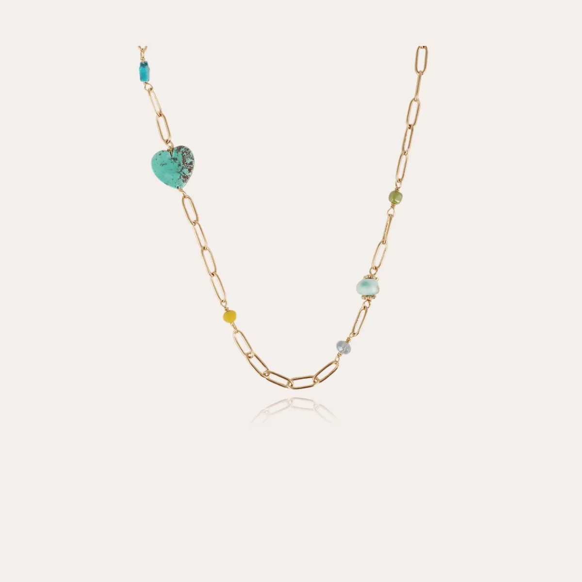 Outlet Gas Bijoux Clarence kids necklace gold Turquoise