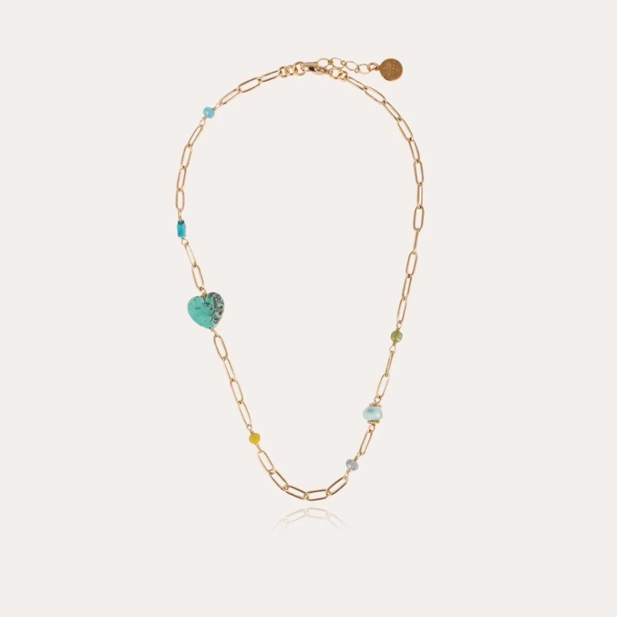 Outlet Gas Bijoux Clarence kids necklace gold Turquoise