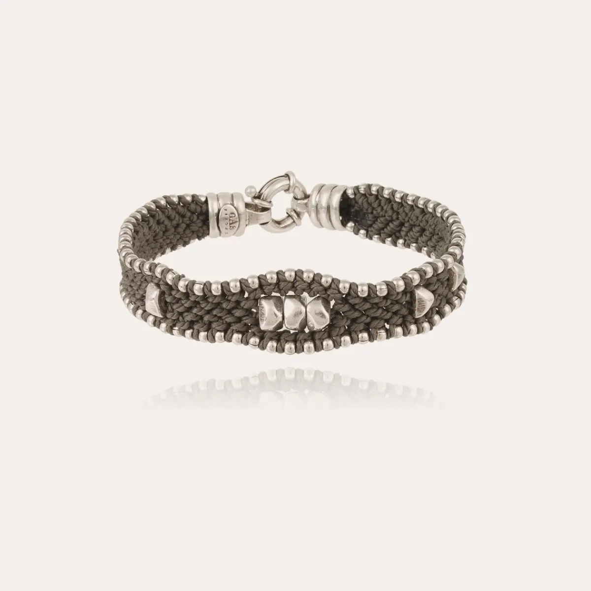 Hot Gas Bijoux Colin bracelet large size silver Taupe