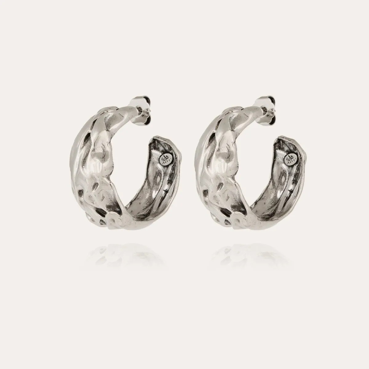 Discount Gas Bijoux Compression hoop earrings silver NOCOLOR