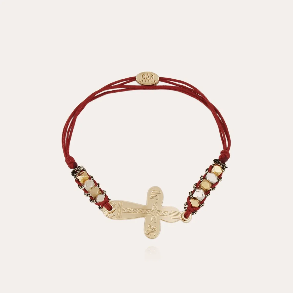 Online Gas Bijoux Cruz Ever gold bracelet Burgundy