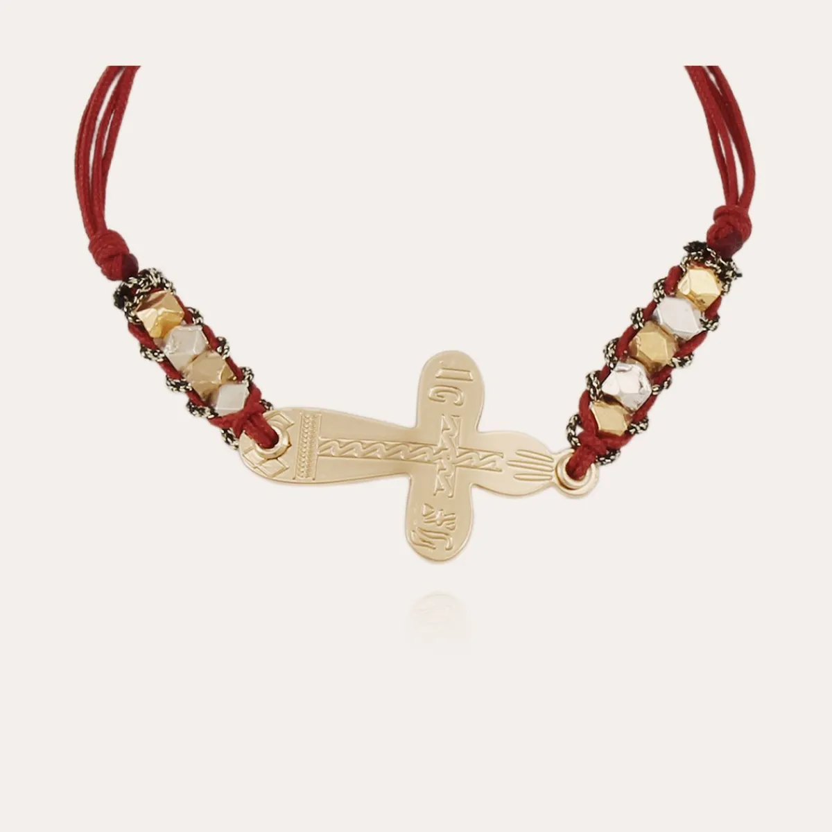 Online Gas Bijoux Cruz Ever gold bracelet Burgundy