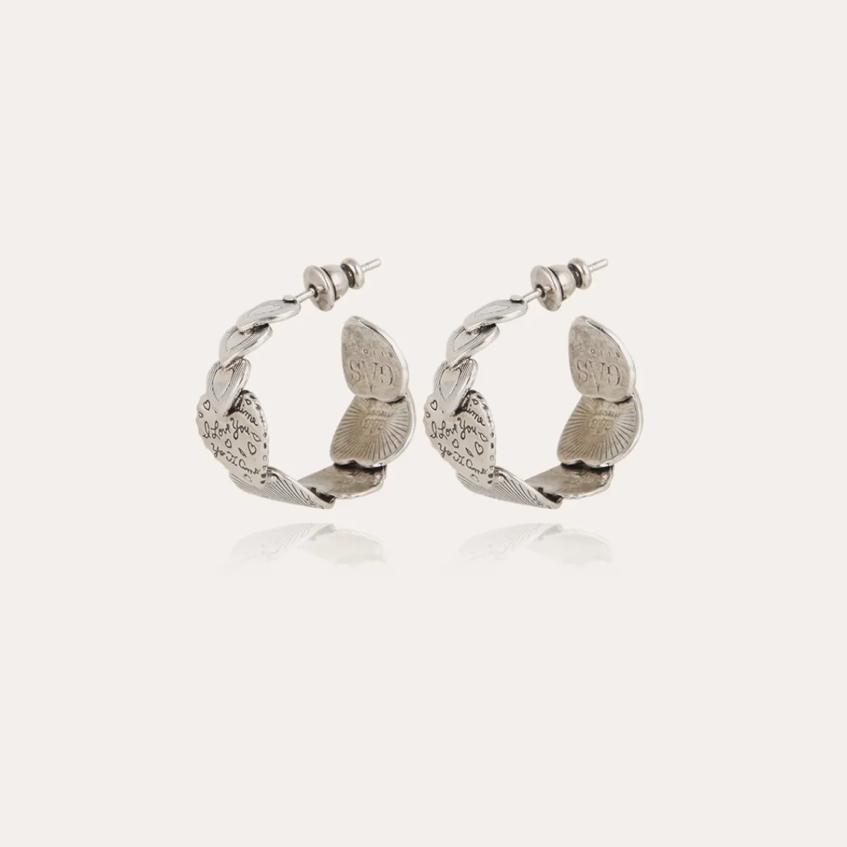 Online Gas Bijoux Cuore hoop earrings small size silver NOCOLOR