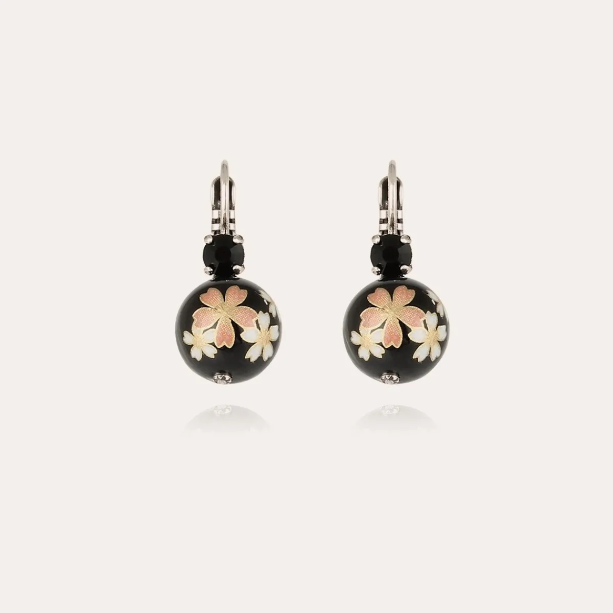 Shop Gas Bijoux Decalco earrings mini silver Black