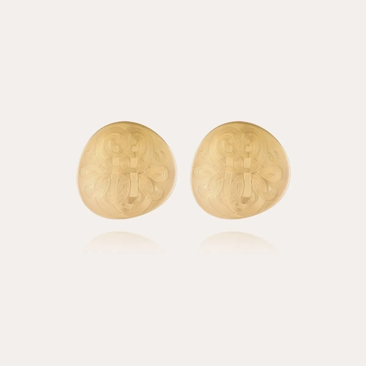 Fashion Gas Bijoux Diva studs earrings large size gold NOCOLOR