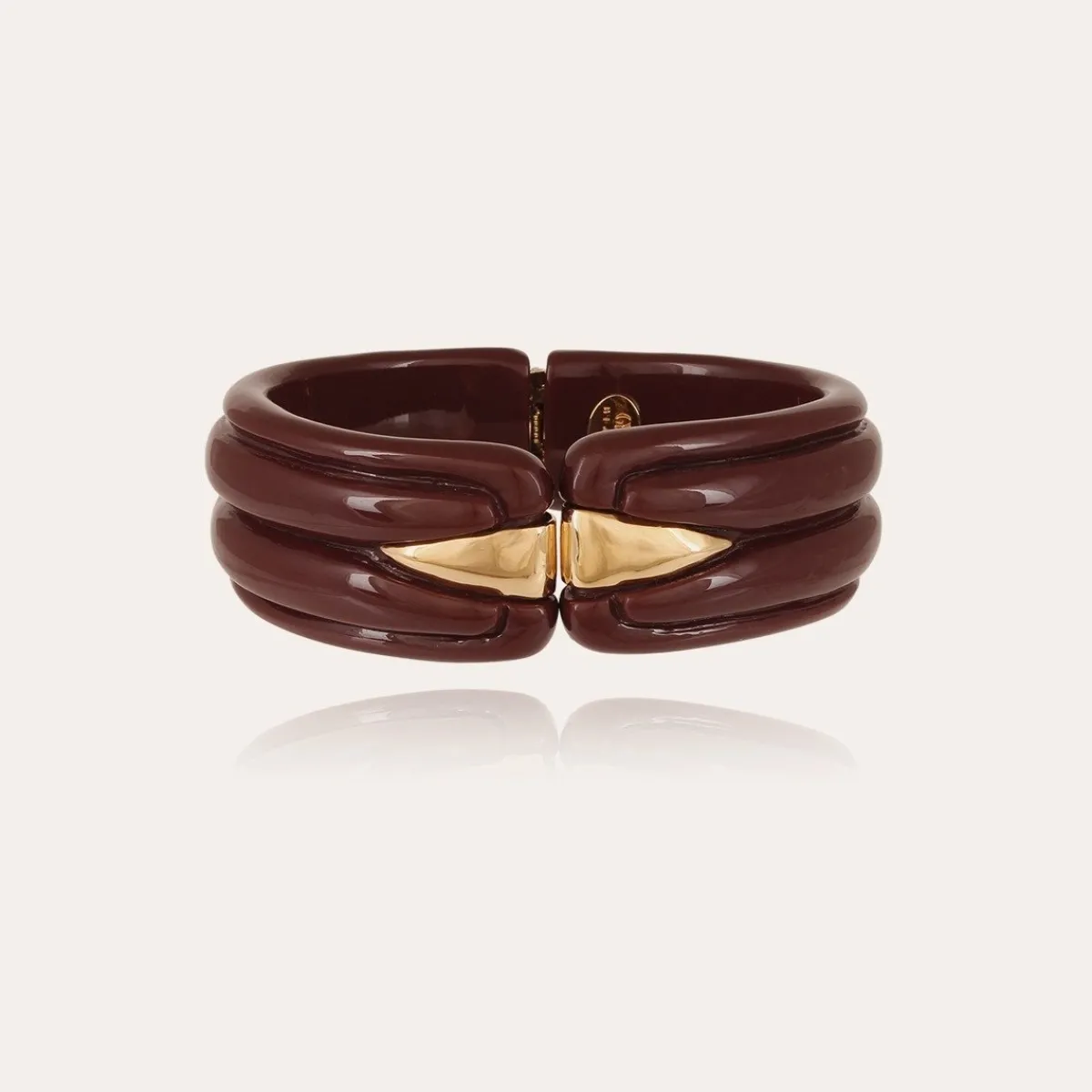 Shop Gas Bijoux Ecume bracelet acetate gold - Purple Burgundy