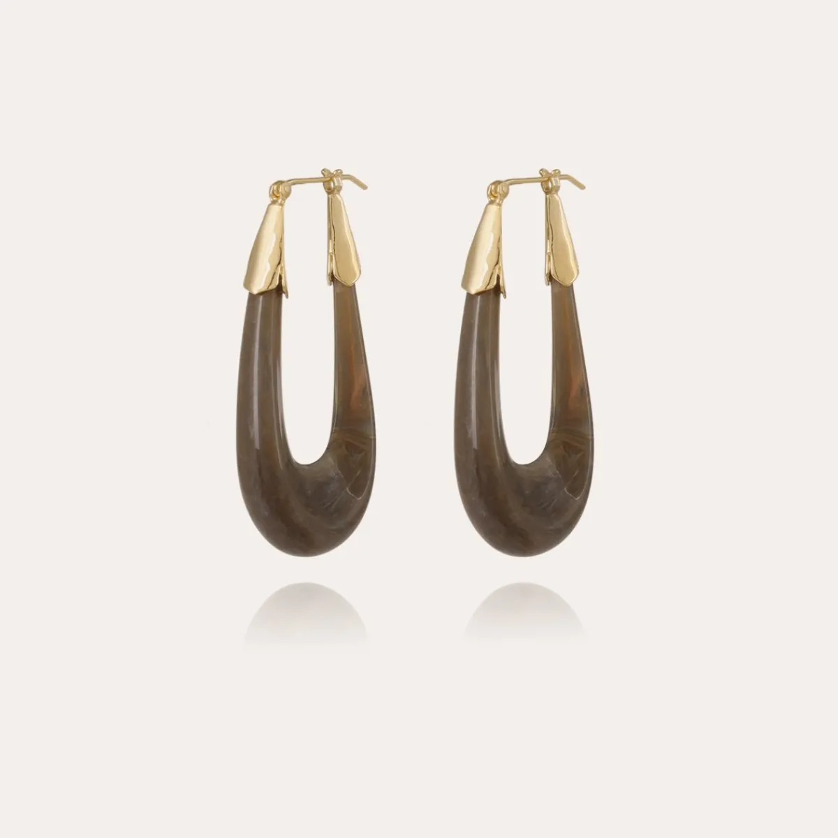 Store Gas Bijoux Ecume earrings acetate gold - Grey