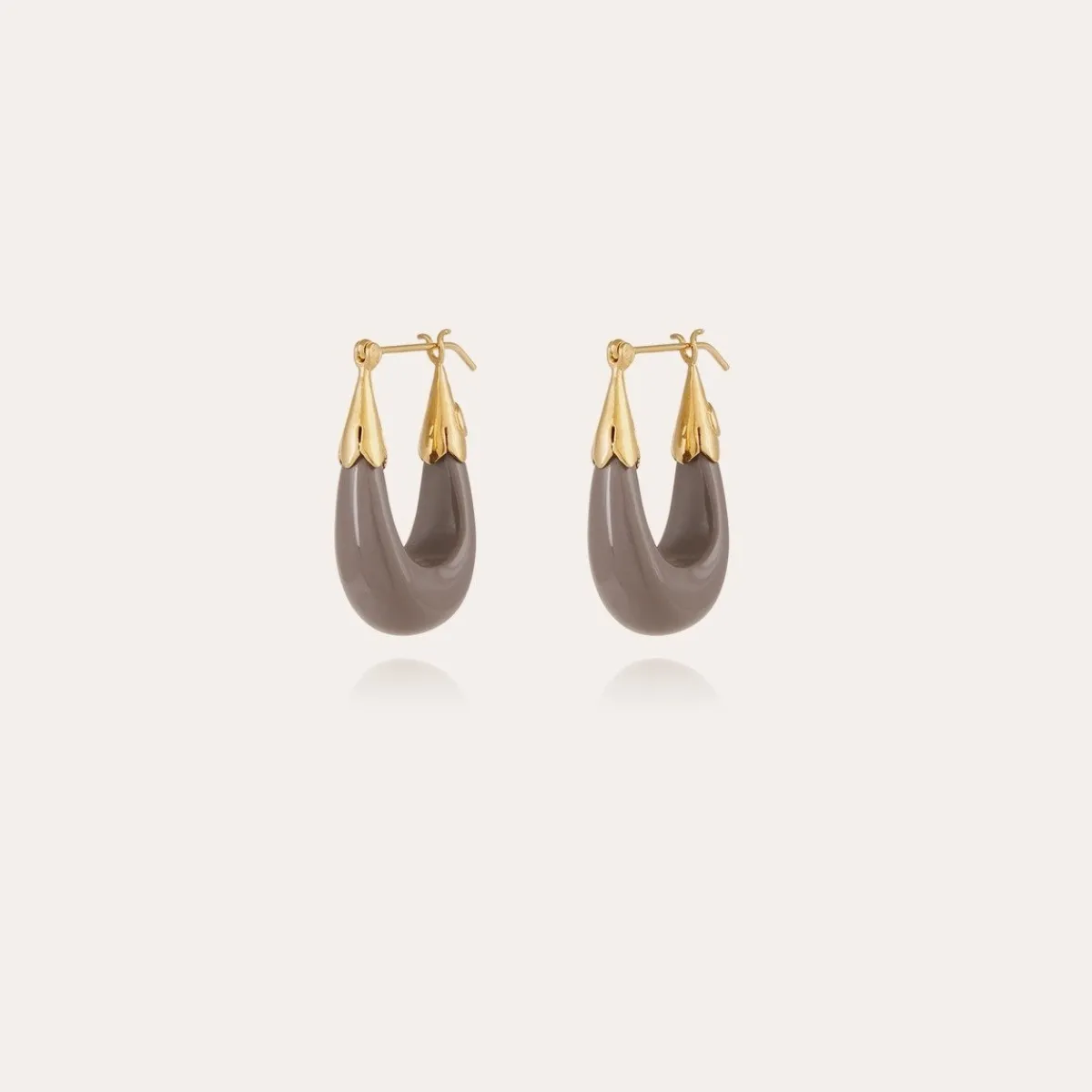 Best Sale Gas Bijoux Ecume earrings small size acetate gold - Grey