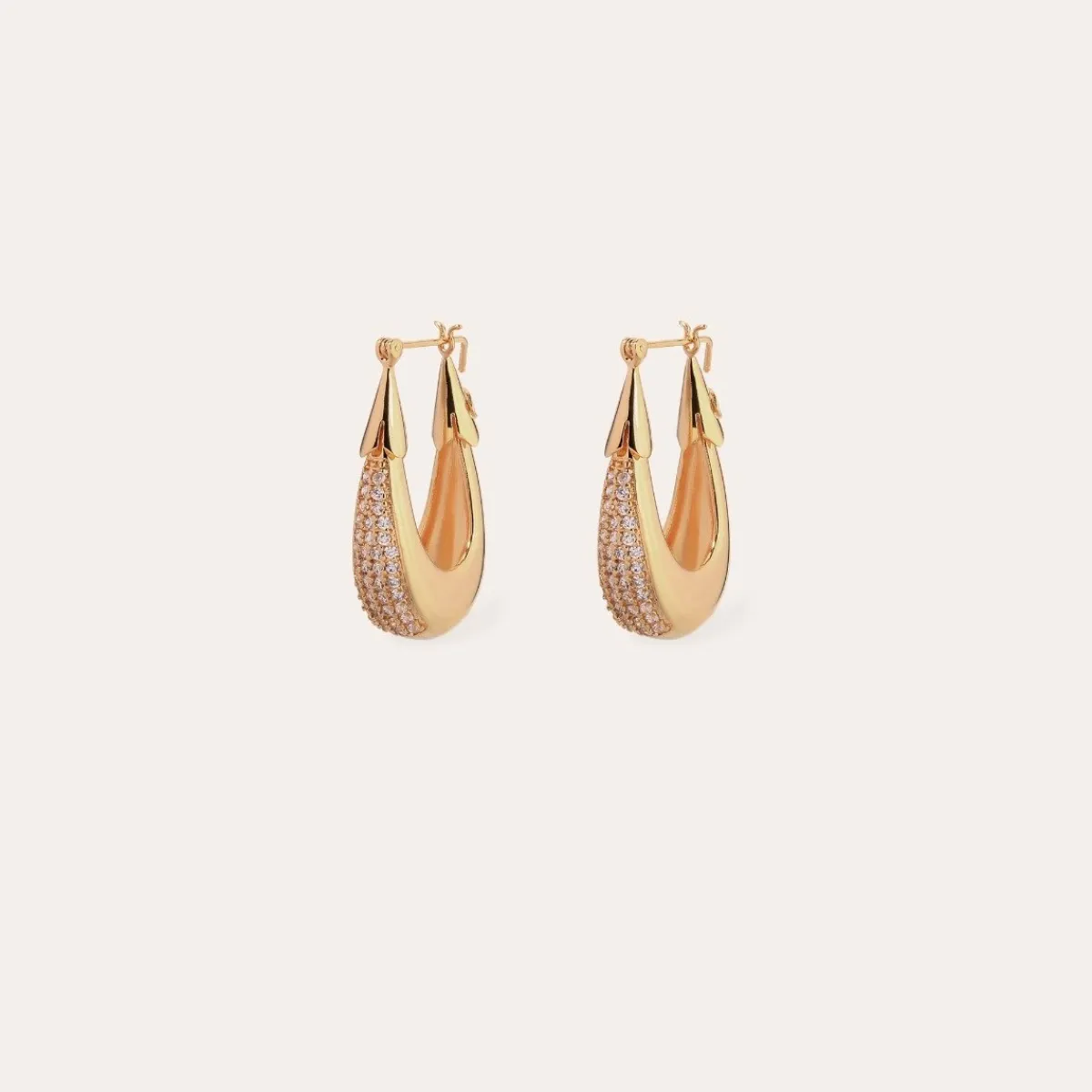 Hot Gas Bijoux Ecume earrings small size gold - ia Zircon