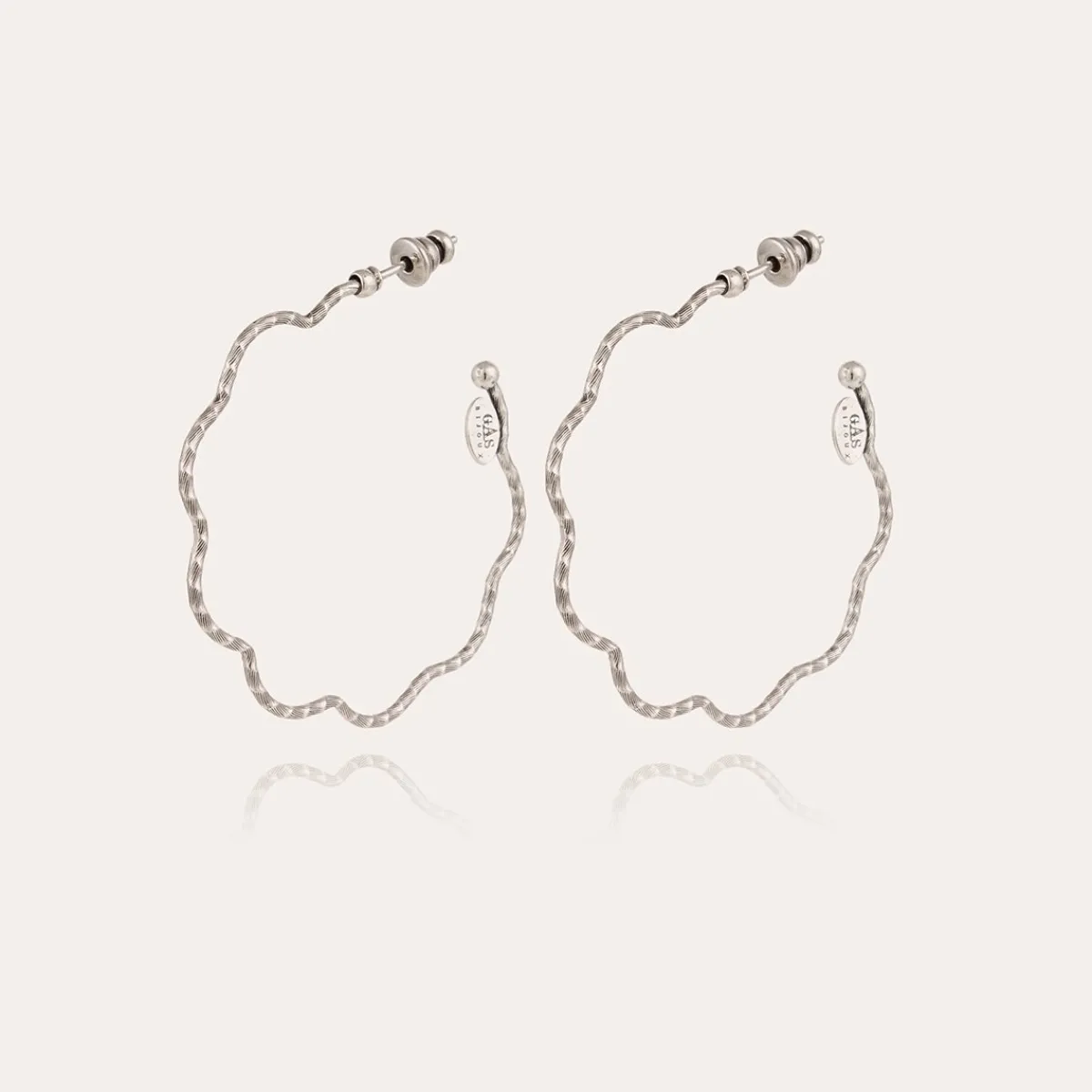 New Gas Bijoux Florette hoop earrings small size silver NOCOLOR