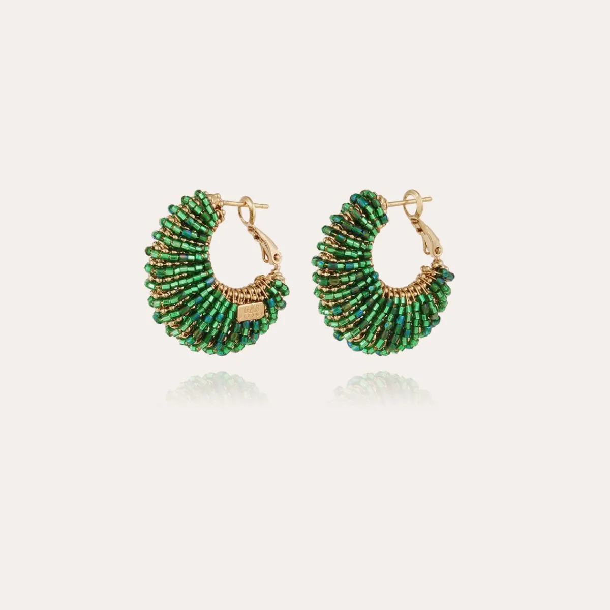 Cheap Gas Bijoux Izzia earrings small size gold Green