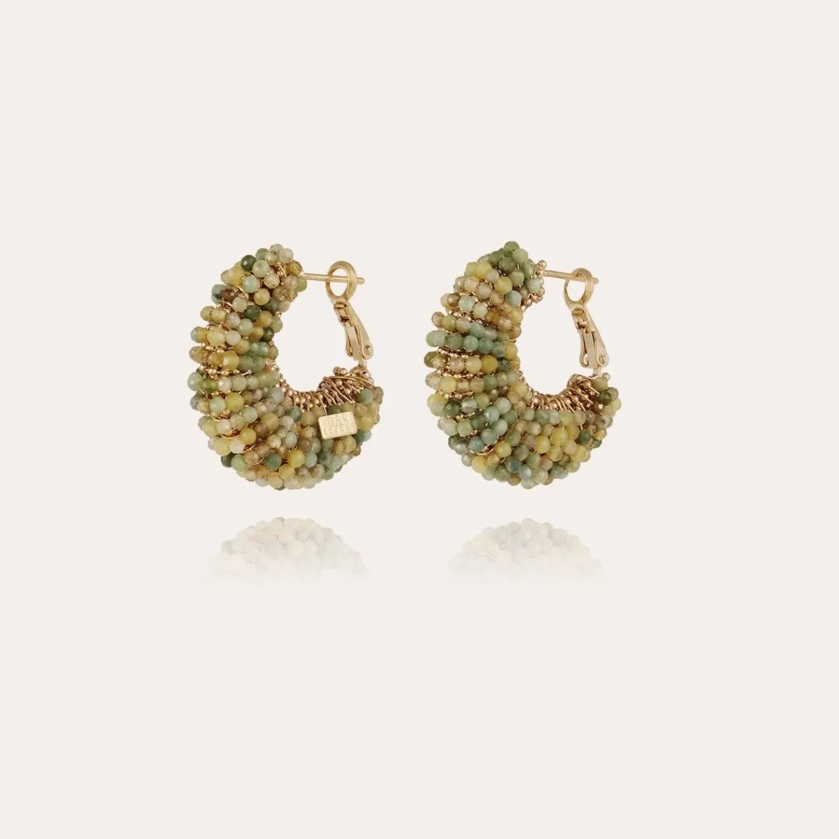 Cheap Gas Bijoux Izzia earrings small size gold - Gemstones Green