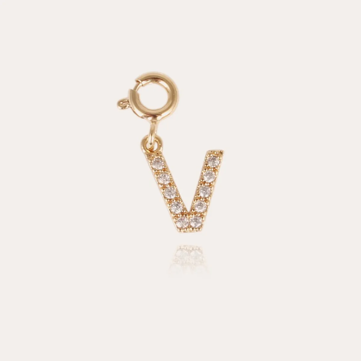 Outlet Gas Bijoux Letter V pendant charms strass gold Crystal