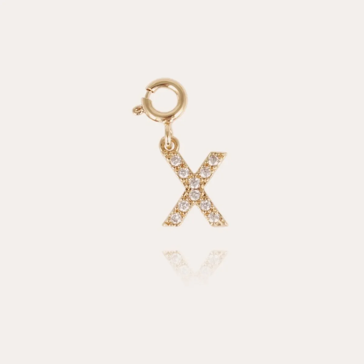 Store Gas Bijoux Letter X pendant charms strass doré Crystal