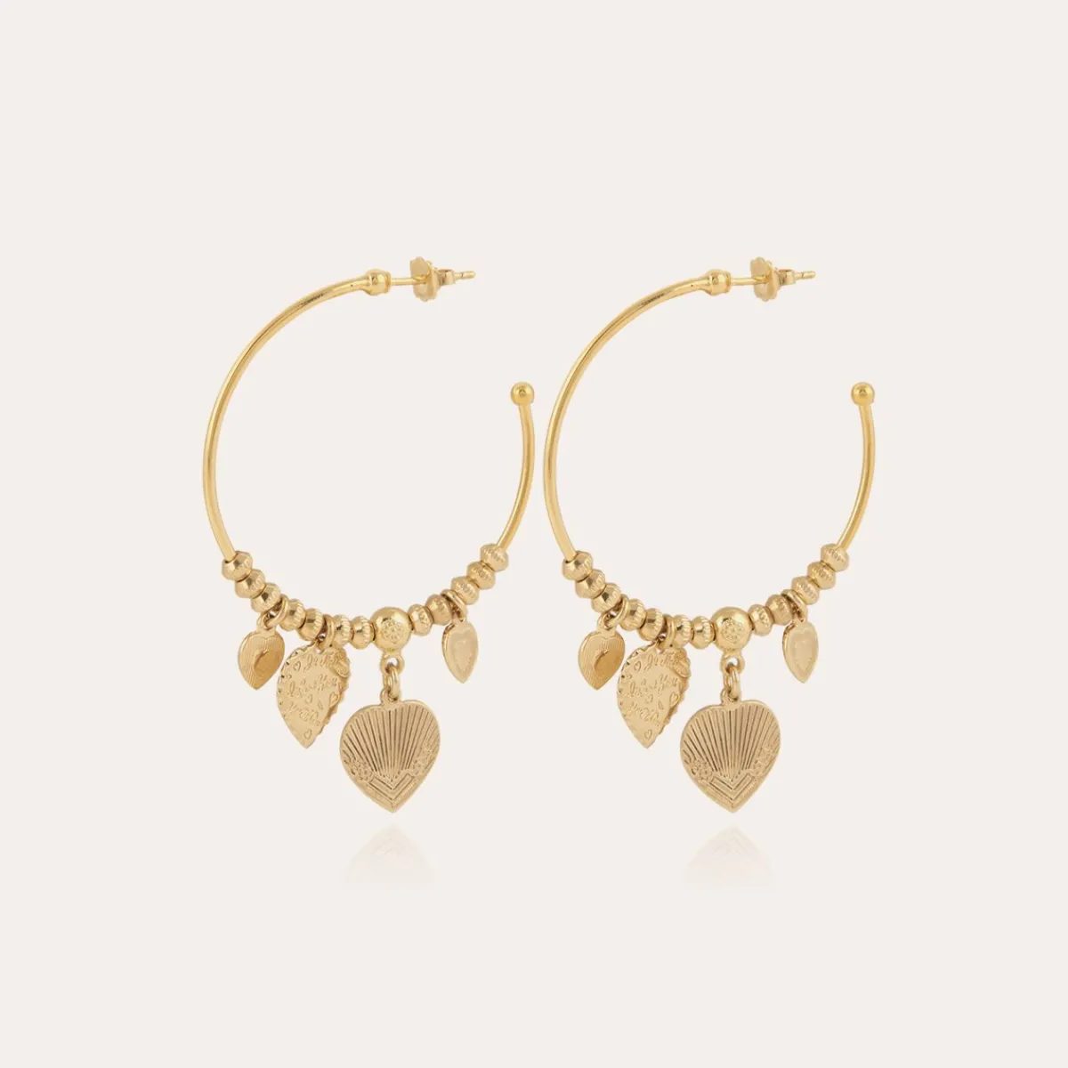 Fashion Gas Bijoux Love hoop earrings mini gold NOCOLOR