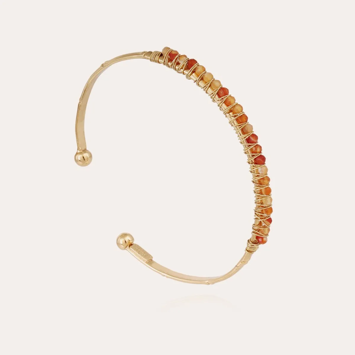 Store Gas Bijoux Lyre bangle bracelet small size gold - Carnelian