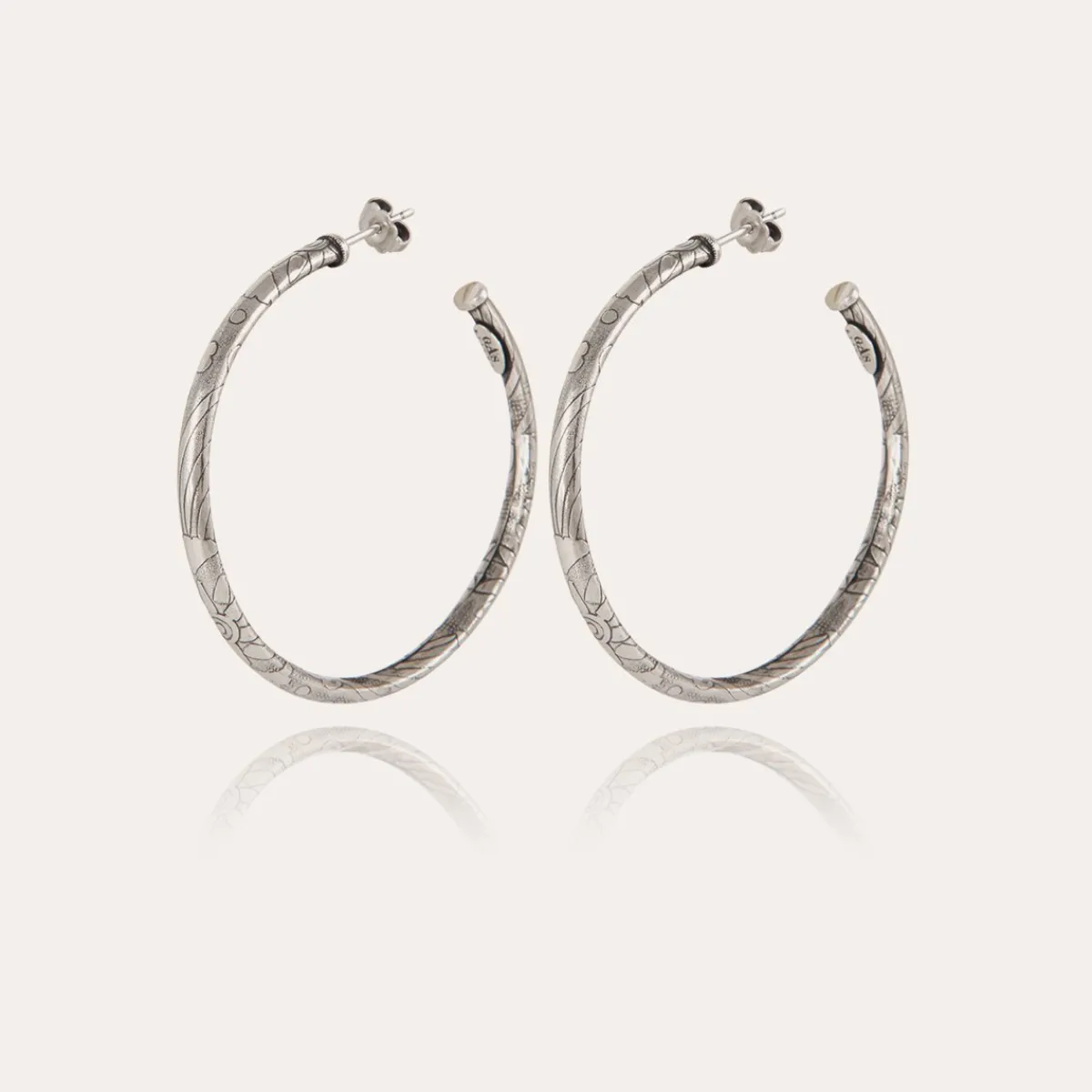 Hot Gas Bijoux Maori hoop earrings small size silver NOCOLOR