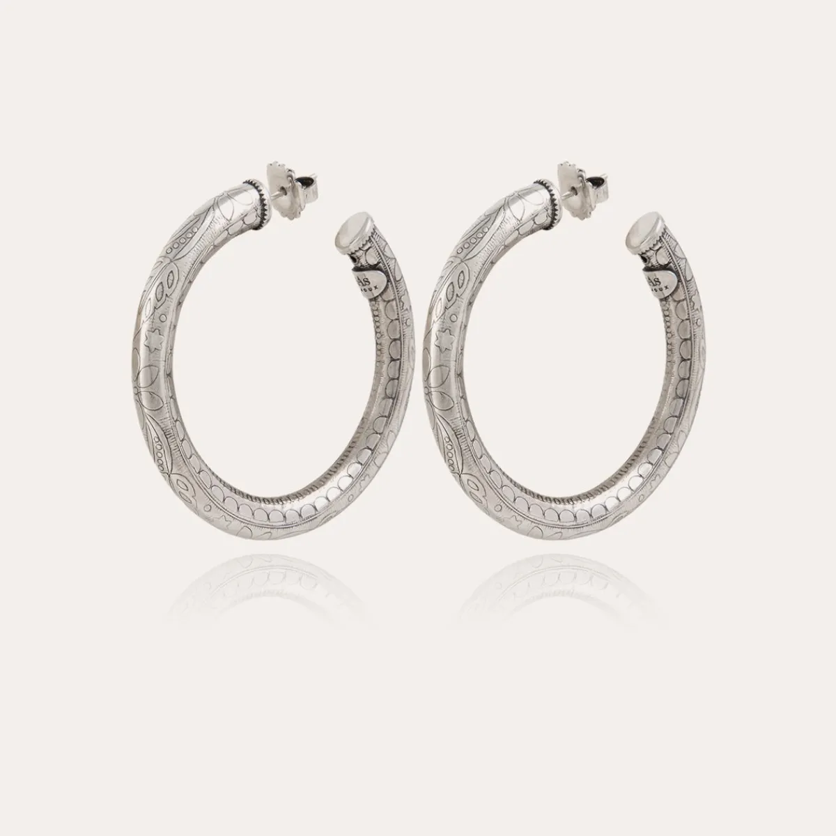 Fashion Gas Bijoux Maoro hoop earrings small size silver NOCOLOR