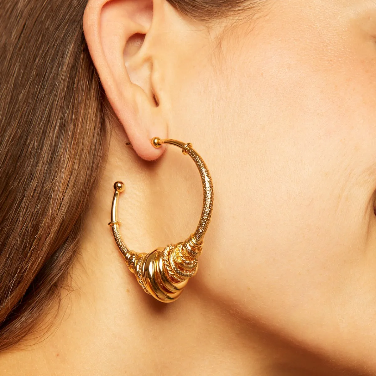 Discount Gas Bijoux Maranzana hoop earrings gold NOCOLOR