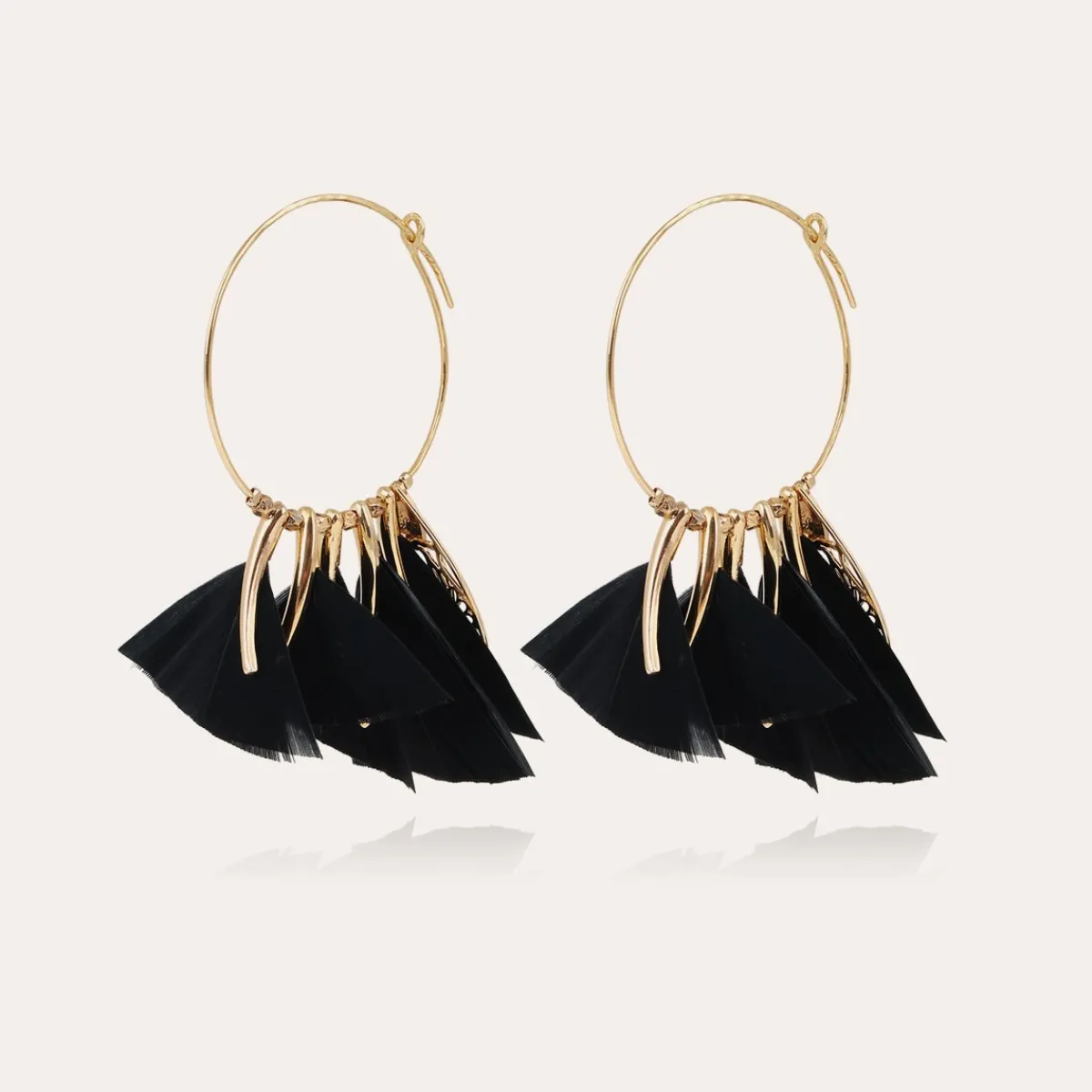 Discount Gas Bijoux Marly hoop earrings small size gold Black