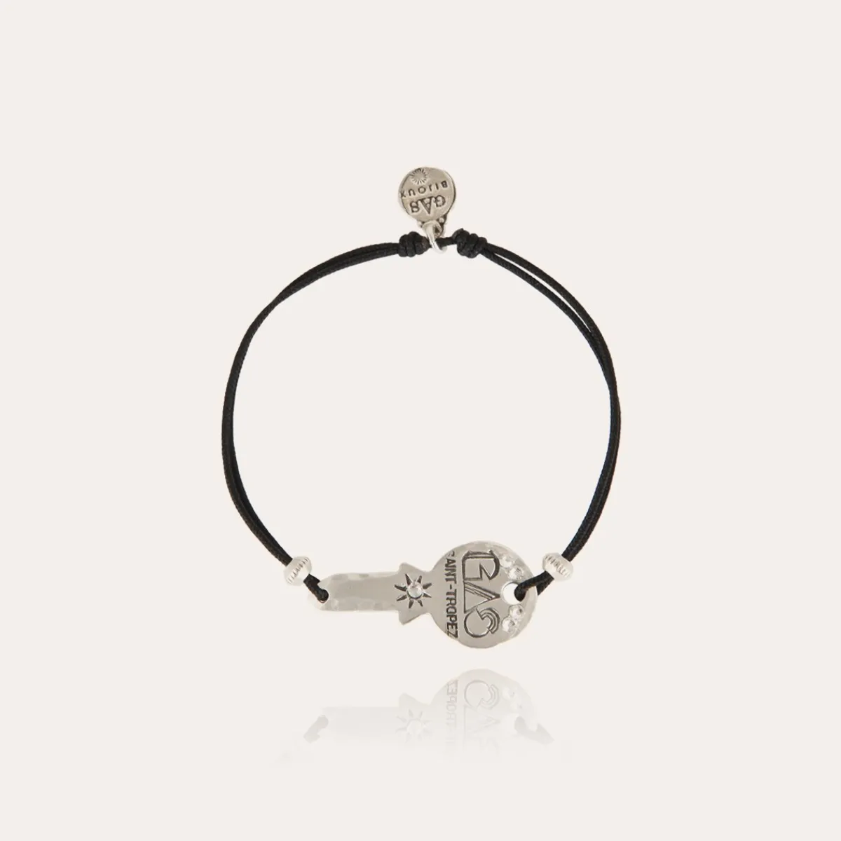 Cheap Gas Bijoux Mini Key bracelet silver Black