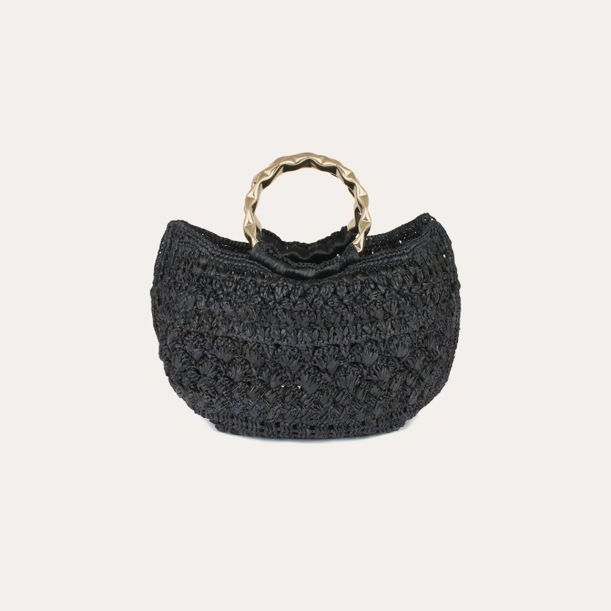 Hot Gas Bijoux Moki purse bag raffia Blackraffia