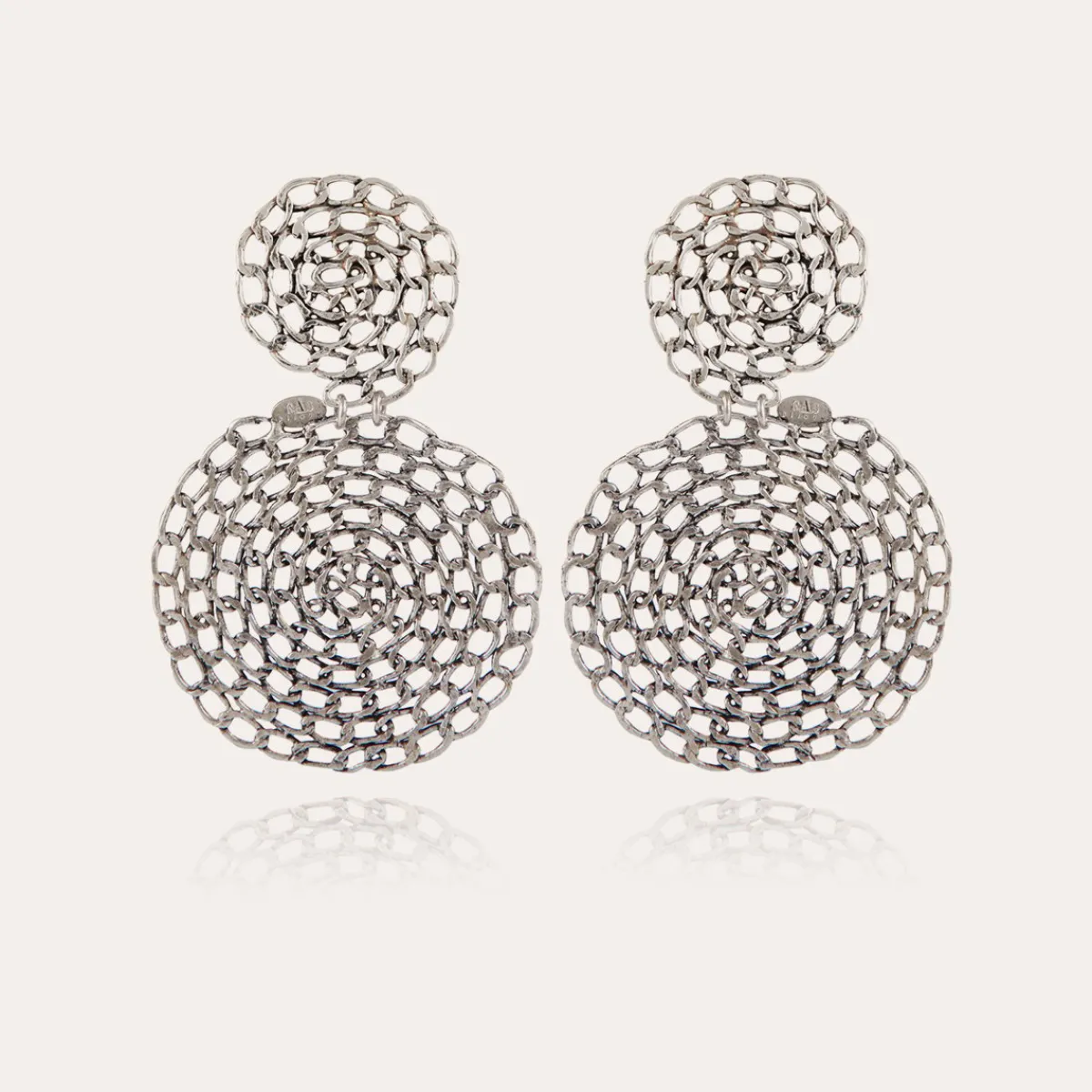 New Gas Bijoux Onde Gourmette earrings silver NOCOLOR