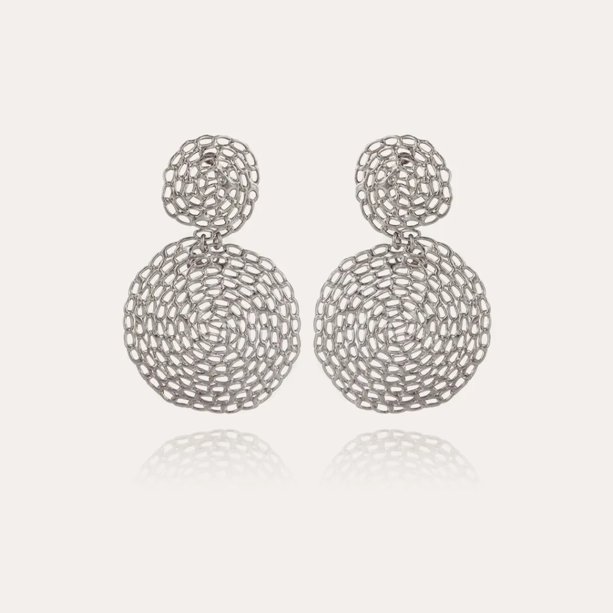 Online Gas Bijoux Onde Gourmette earrings small size silver NOCOLOR