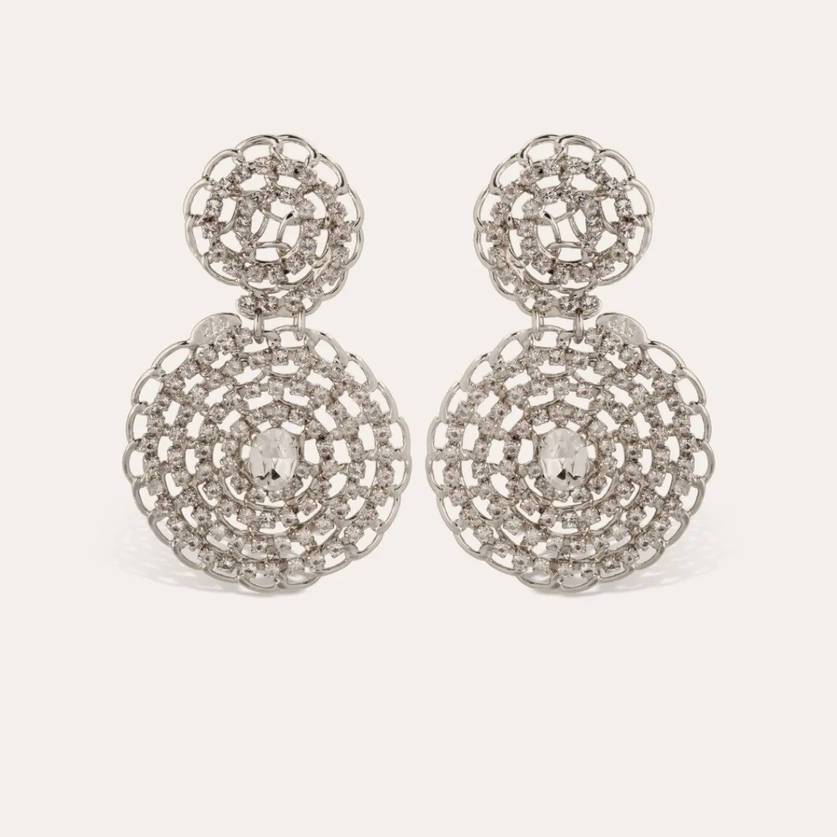 Cheap Gas Bijoux Onde gourmette strass earrings silver Crystal