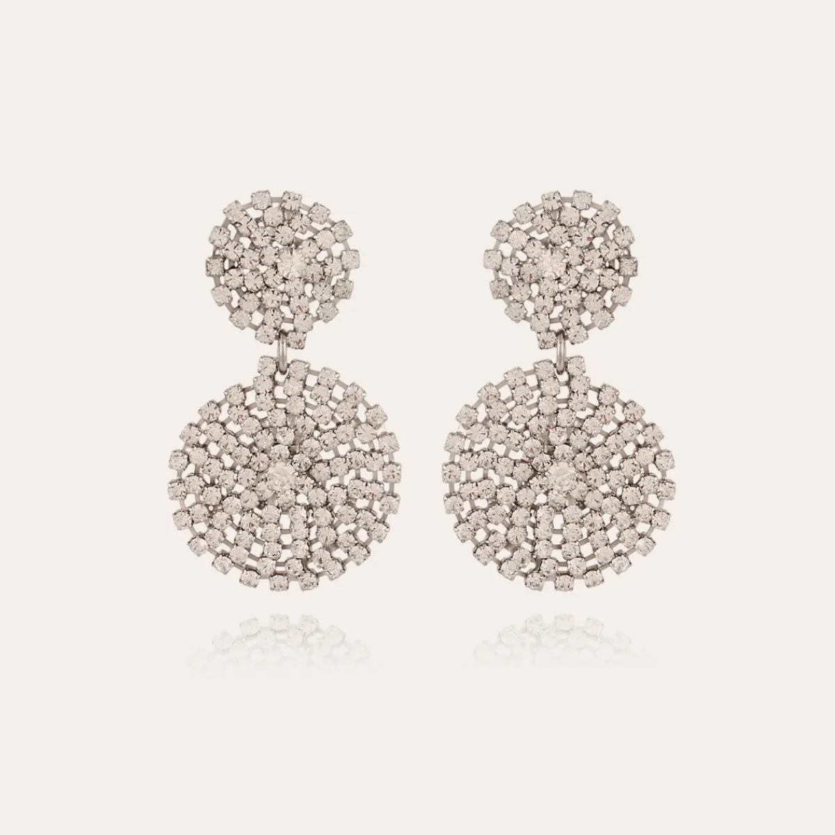 Sale Gas Bijoux Onde Lucky strass earrings small size silver Crystal