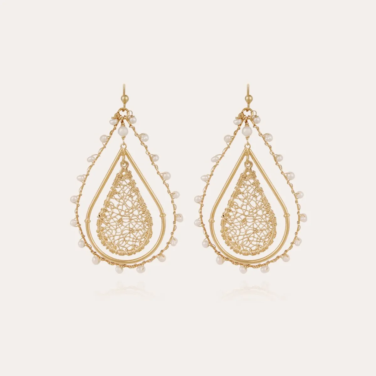 Sale Gas Bijoux Orphia earrings gold - White Mother-of-pearl Whitemotherofpearl