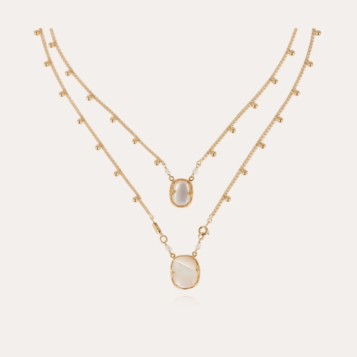 Cheap Gas Bijoux Ovo scapulaire necklace gold - White Mother-of-pearl Whitemotherofpearl