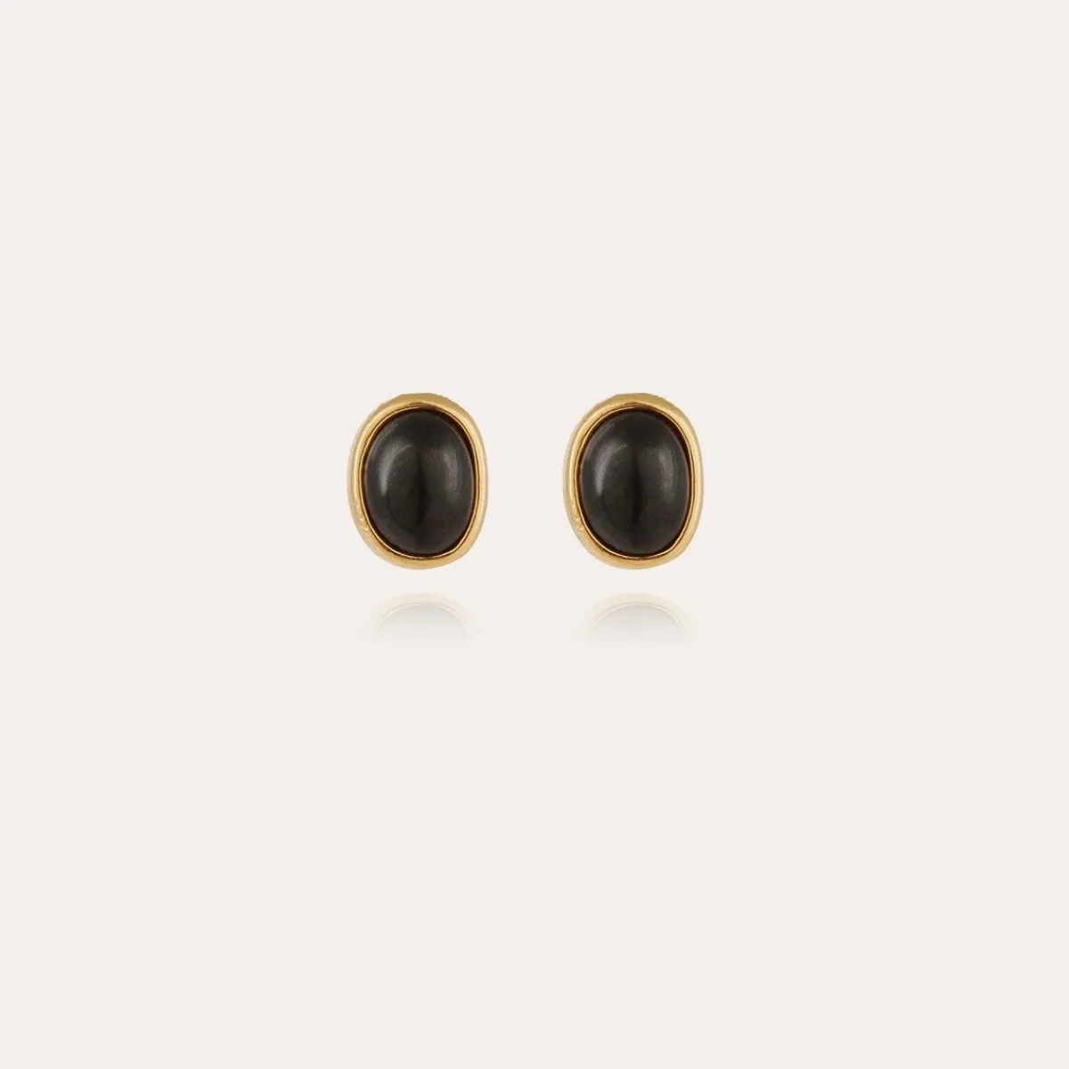 Cheap Gas Bijoux Ovo studs earrings gold - Black Basalt