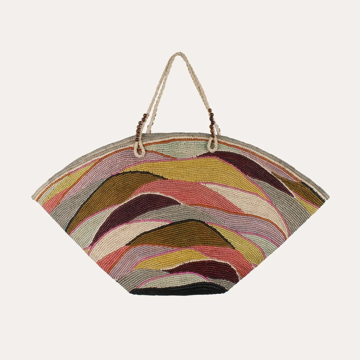 Online Gas Bijoux Panier Wave XL bag raffia Aurore