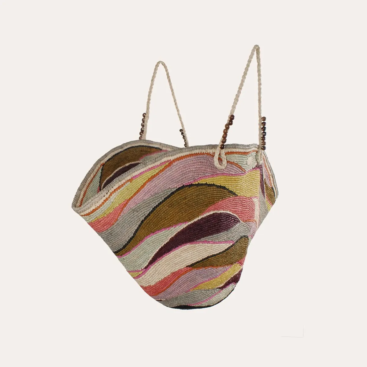 Online Gas Bijoux Panier Wave XL bag raffia Aurore